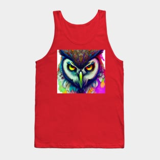 Graphic Novel Comic Book Art Style Owl Tank Top